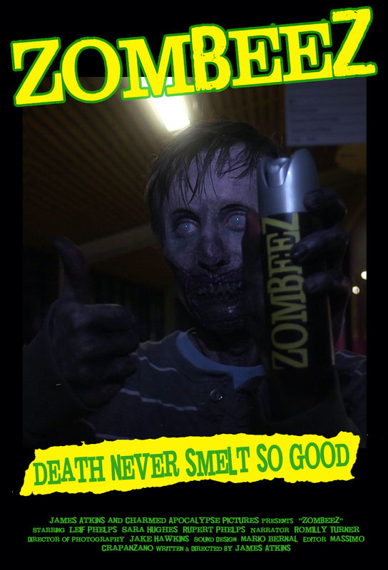 A still from ZombeeZ — Comedy short deodorant commercial for a zombie.